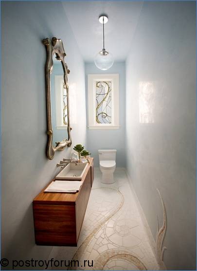 дизайн узкой ванной комнаты