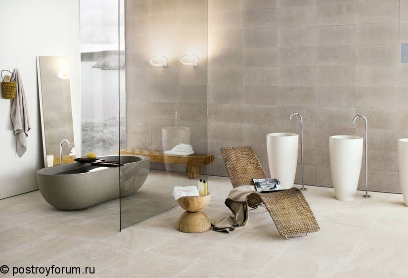 Успокаивающий дизайн ванной комнаты